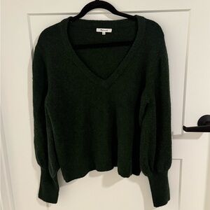 Madewell Forest Green V-Neck Sweater